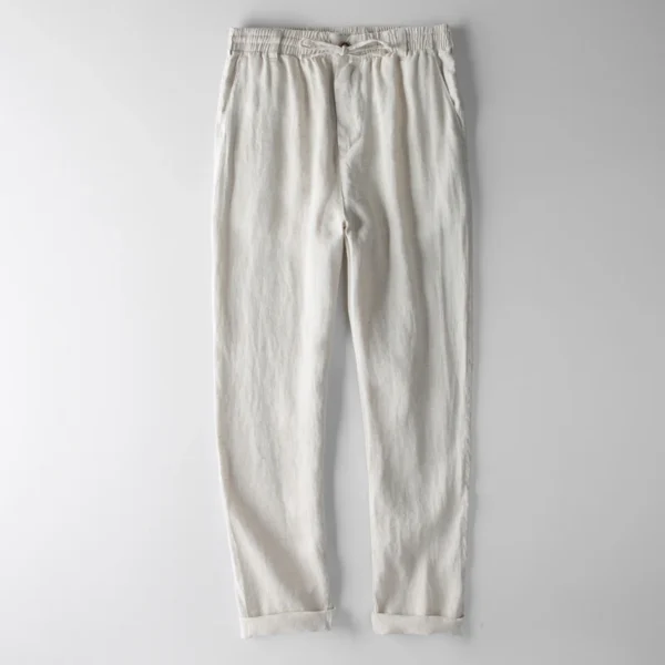 Italy 100% Linen Pants For Men Casual Breathable Fashion Trousers