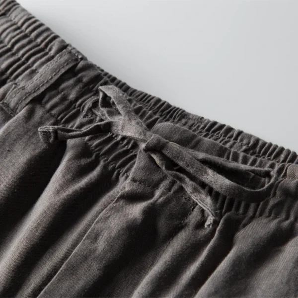 Italy 100% Linen Pants For Men Casual Breathable Fashion Trousers - Image 4
