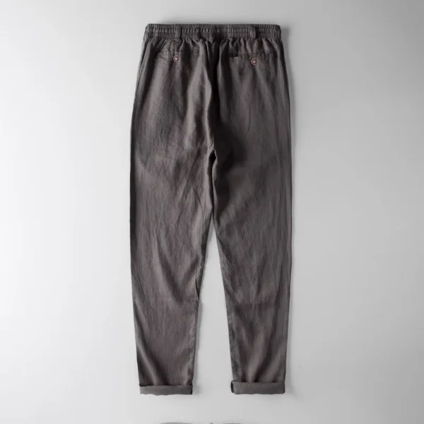 Italy 100% Linen Pants For Men Casual Breathable Fashion Trousers - Image 2