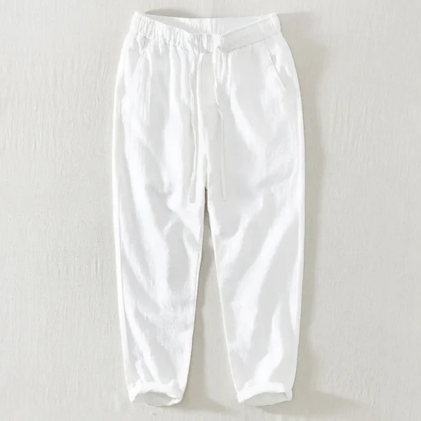 Men's Ankle Length Linen Harem Pants Summer Casual Trousers - Image 2
