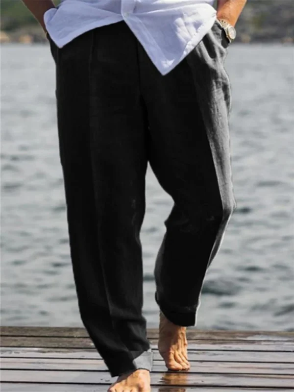 Casual Loose Linen Pants For Men Spring Summer Daily Leisure Wear - Image 2