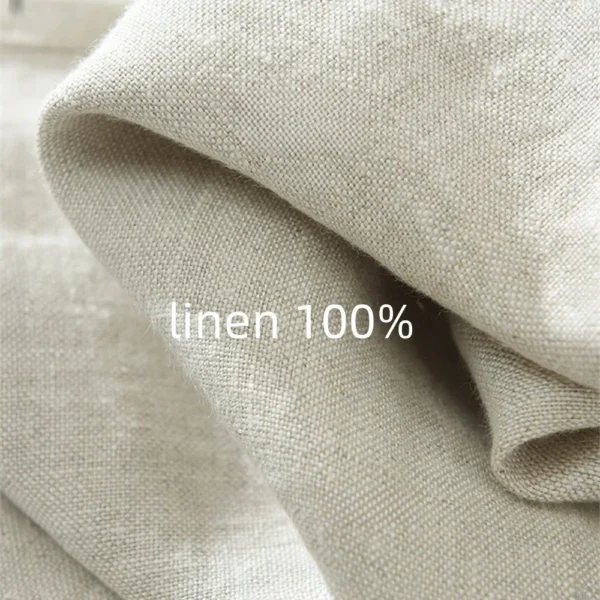 Summer Men's White Linen Loose Straight Breathable Beach Pants - Image 6