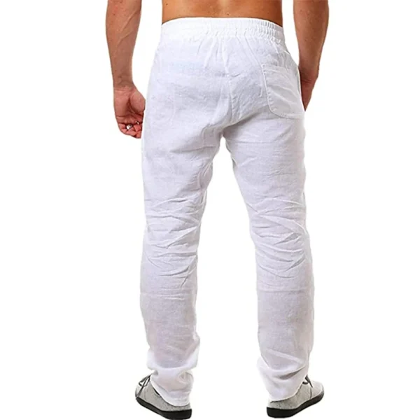 Men's Cotton Linen Breathable Solid Pants For Autumn Streetwear - Image 3