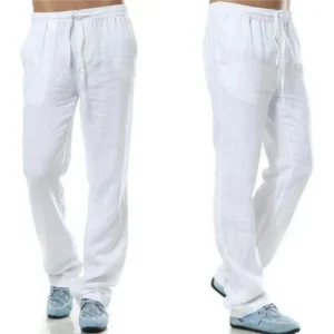Men's Cotton Linen Pants Autumn Breathable Fitness Streetwear Trousers