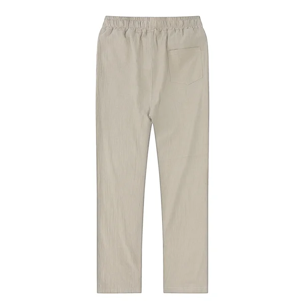 Men's Cotton Linen Breathable Solid Pants For Autumn Streetwear - Image 5