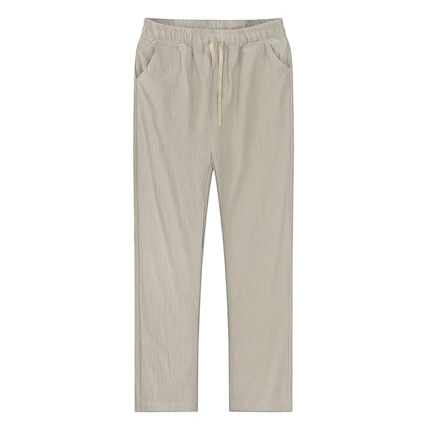 Men's Cotton Linen Breathable Solid Pants For Autumn Streetwear - Image 4