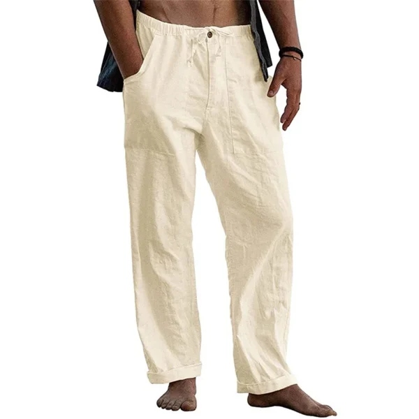 Men's Cotton Linen Casual Straight Beach Fitness Trousers 2025 - Image 4
