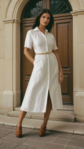 office-friendly linen dresses styled for business casual and smart office outfits
